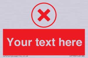 Custom red background, red cross in circle sign